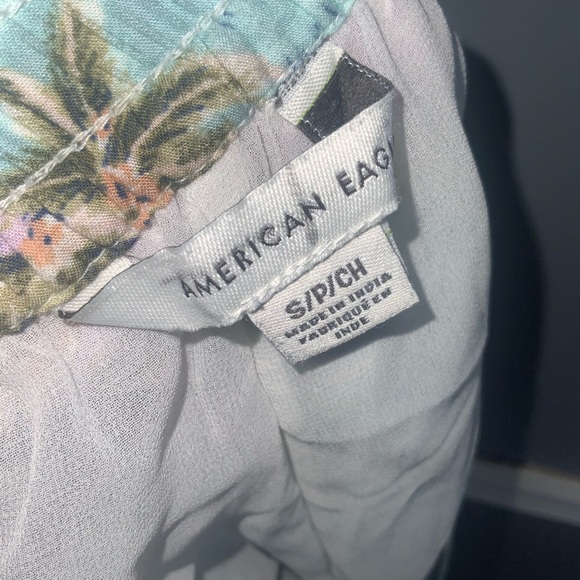 American Eagle Outfitters Pastel Palm Print High Waist Shorts Pockets Small - Picture 5 of 7